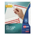 Office Jansan | Avery 11450 11 in. x 8.5 in. 8-Tab Clear Label Plastic Dividers with Printable Label Strip - Frosted Clear Tabs (1-Set) image number 0