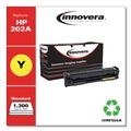 Ink & Toner | Factory Reconditioned Innovera IVRF502A Remanufactured 1,300 Page-Yield Replacement Toner for 202A (CF502A) - Yellow image number 1