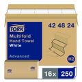 Paper Towels and Napkins | Tork 424824 Advanced 9 x 9.5 1-Ply Multifold Hand Towel - White (16/Carton) image number 2