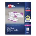 Bulk Savings Pricing 2 | Avery 05881 2 in. x 3.5 in. Print-to-the-Edge Microperf Business Cards with Sure Feed Technology for Color Laser Printers (160 Cards, 8/Sheet, 20 Sheets/Pack) image number 0
