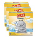 Cleaning & Janitorial Supplies | Glad 78899 ForceFlex 24 in. x 27.38 in. 13 Gallon Kitchen Drawstring Trash Bags - Fresh Clean Scent/White (240/Carton) image number 0