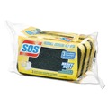 Sponges & Scrubbers | S.O.S. 91029 2.5 in. x 4.5 in. Heavy Duty Scrubber Sponge - Yellow/Green (3/Pack, 8 Packs/Carton) image number 4