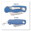 Office Jansan | GreatNeck 12117 1 Standard 1 Mini Blade Folding Lock Back Utility Knife Set - Blue image number 3