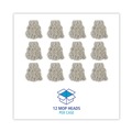 Cleaning & Janitorial Supplies | Boardwalk BWKCM02024S #24 Banded Cotton Mop Heads - White (12/Carton) image number 6
