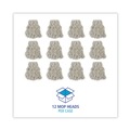 Cleaning & Janitorial Supplies | Boardwalk BWKCM02024S #24 Banded Cotton Mop Heads - White (12/Carton) image number 6