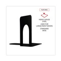 Office Jansan | Universal UNV54051 4-3/4 in. x 5-1/4 in. x 5 in. Heavy Gauge Steel Standard Economy Bookends - Black (1 Pair) image number 3