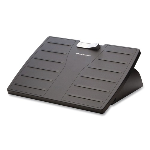 Office Furniture Accessories | Fellowes Mfg Co. 8035001 17.5 in. W x 13.13 in. D x 4.13 in. to 5.63 in. H Adjustable Locking Footrest with Microban - Black/Silver image number 0