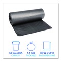 Trash & Waste Bins | Boardwalk H7658SGKR01 38 in. x 58 in. 1.1 mil 60 gal. Low-Density Waste Can Liners - Gray (100/Carton) image number 4
