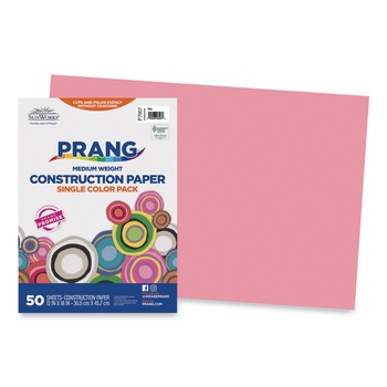 Prang SunWorks 12 x 18 Construction Paper - Pink (50/Pack)