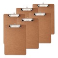  | Universal UNV05562 1/2 in. Clip Capacity Hardboard Clipboard for 8.5 in. x 11 in. Sheets - Brown (6/Pack) image number 1