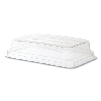 Eco-Products WorldView 7.5 in. x 5 in. x 1.6 in. Plastic 100 Percent Recycled Content Lid - Clear (400/Carton)