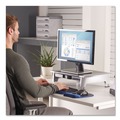 Office Jansan | Fellowes Mfg Co. 8031101 Office Suites Standard Supports 80 lbs. 19.78 in. x 14.06 in. x 4 in. to 6.5 in. Monitor Riser For 21 in. Monitors - Black/Silver image number 4