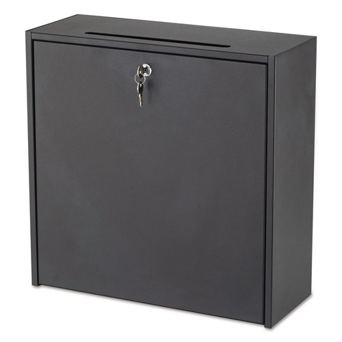 Mailroom Equipment | Safco 4259BL 18 in. x 7 in. x 18 in. Wall-Mountable Interoffice Mailbox - Black image number 0