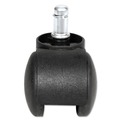 Office Jansan | Alera ALECASTERHT1 1.5 in. Hard Nylon Wheel Dual Wheel Hooded Casters Grip Ring Type B Stem - Matte Black (5/Set) image number 1