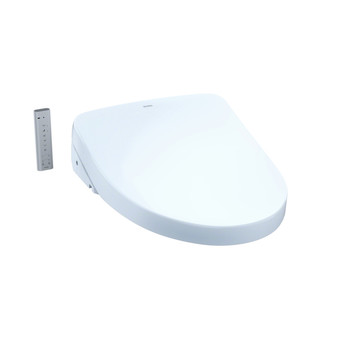 TOTO WASHLET S500e Elongated Bidet Toilet Seat with ewaterplus and Contemporary Lid (Cotton White)