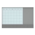 White Boards | U Brands 3196U00-01 23 in. x 17 in. Monthly View 3-N-1 Magnetic Glass Dry Erase Combo Board - White Aluminum image number 0