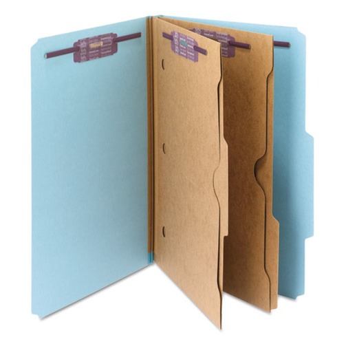 Office Jansan | Smead 19081 Pressboard Six-Section Top Tab Classification Folders - Legal, Blue (10/Box) image number 0