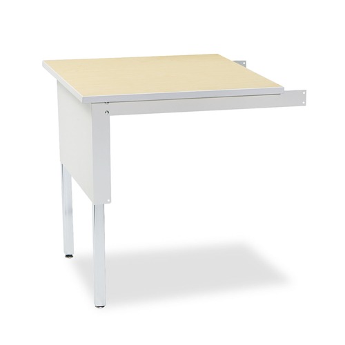 | Mayline TB30PG 30 in. x 30 in. x 29 in. - 36 in. Mailflow-To-Go Square Mailroom System Table - Pebble Gray image number 0