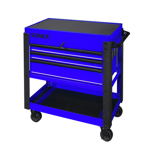 Sunex 8035xtbl 3 Drawer Slide Top Utility Cart With Power Strip