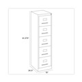 Office Filing Cabinets & Shelves | Alera 26132 15 in. x 26.5 in. x 61.37 in. Letter-Size 5-Drawer Economy Vertical File - Putty image number 2