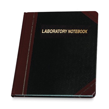 Boorum & Pease 10.38 x 8.13 Sheets Data/Lab-Record Format Laboratory Notebook - Black/Red Cover