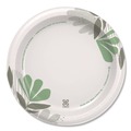 Office Jansan | Dixie UX9WS Pathways Soak-Proof Shield WiseSize 8.5 in. Paper Plates - Green/Burgundy (125/Pack, 4 Packs/Carton) image number 0