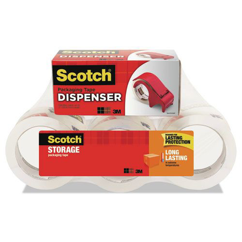  | Scotch 3650-6-DP3 Storage Tape With Dp300 Dispenser, 3-in Core, 1.88-in X 54.6 Yds, Clear, 6/pack image number 0