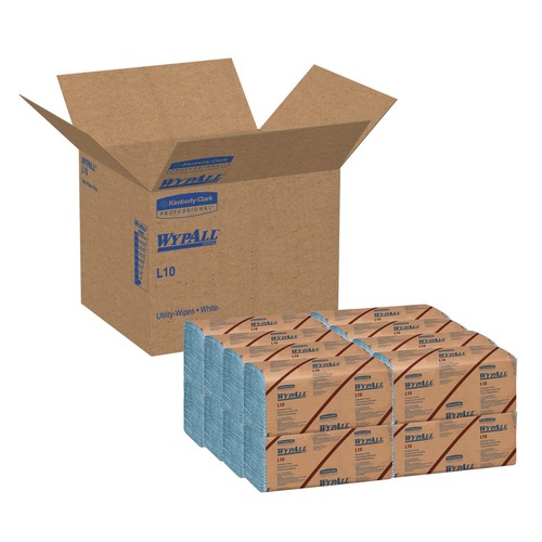 Cleaning & Janitorial Supplies | WypAll KCC 05120 L10 9.38 in. x 10.25 in. 2-Ply Banded Windshield Wipers - Light Blue (140/Pack, 16 Packs/Carton) image number 0