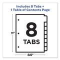 Office Jansan | Avery 11133 Ready Index 11 in. x 8.5 in. 8-Tab 1 to 8 Customizable TOC Multicolor Tab Dividers - White/Traditional Color Tabs (1-Set) image number 1