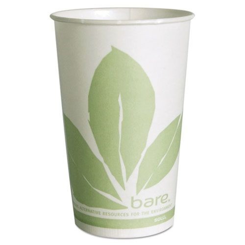 Cups and Lids | SOLO RW16BB-JD110 Bare Eco-Forward 16 oz. Paper Cold Cups - Green/White (1000/Carton) image number 0