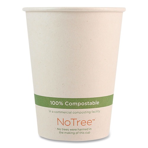 Cups and Lids | World Centric CUSU12 12 oz. NoTree Paper Hot Cups - Natural (1000/Carton) image number 0