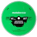 Table Saw Blades | Metabo HPT 115763M 10 in. 80-Tooth Industrial PTFE Miter Saw/Table Saw Ultra Fine Finish Blade image number 0