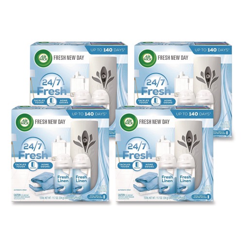 Odor Control | Air Wick 62338-01918 Freshmatic Ultra Automatic Starter Kit - Fresh Linen (4/Carton) image number 0
