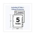 Office Jansan | Avery 16740 5-Tab 11 in. x 8.5 in. Easy View Plastic Dividers with Multicolored Tabs and Sheet Protector - Clear (1-Set) image number 8