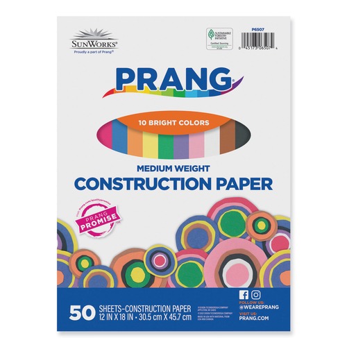 Office Jansan | Prang P6507 12 in. x 8 in. 50 lbs. Construction Paper - Assorted (50/Pack) image number 0