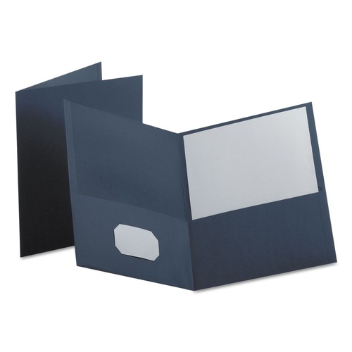 Office Jansan | Oxford 57538EE Twin-Pocket Folder Embossed Leather Grain Paper - Dark Blue (25/Box) image number 0