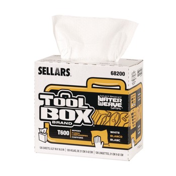 Sellars 1-Ply 8.27 x 16.5 TOOLBOX WaterWeave T600 Wipers - White (10/Carton)