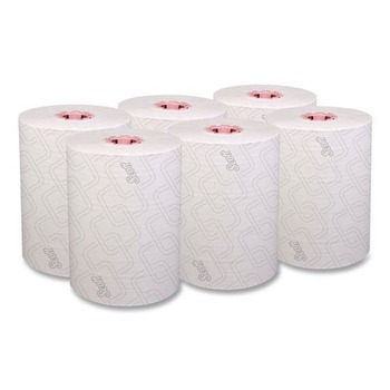 Scott 47032 1-Ply 8 in. x 580 ft. Traditional Business Slimroll Towels - White/Pink (6 Rolls/Carton)