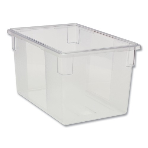 Food Trays, Containers, and Lids | Rubbermaid Commercial FG330100CLR 21.5 Gallon 26 in. x 18 in. x 15 in. Food/Tote Boxes - Clear image number 0