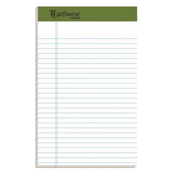 Ampad Earthwise by Ampad 5 in. x 8 in. Recycled Writing Pad - Narrow, Green/White (1-Dozen)