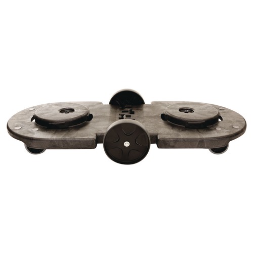 Dollies | Rubbermaid Commercial FG264600BLA 20.25 in. x 45 in. x 8 in. 300 lbs. Capacity 2-Container Tandem Dolly - Black image number 0