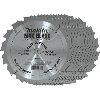 Makita A-90009-B-10 10/Pack 7-14 in. 16T Carbide-Tipped Circular Saw Blades