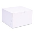 Food Trays, Containers, and Lids | SCT 1545 8 in. x 8 in. x 5 in. Paper Standard Bakery Boxes - White (100/Carton) image number 0