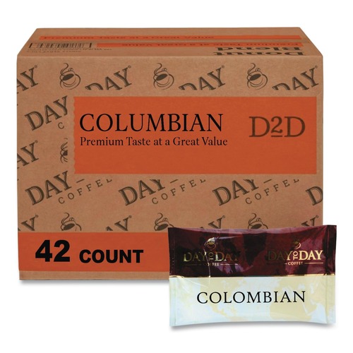  | Day to Day Coffee PCO23001 1.5 oz. Pack 100% Pure Coffee Colombian Blend (42/Carton) image number 0