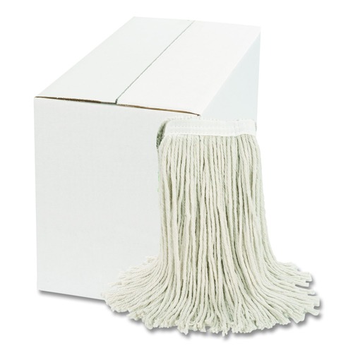 Cleaning & Janitorial Supplies | Boardwalk BWK2020CCT #20 Cut-End Cotton Wet Mop Head - White (12/Carton) image number 0