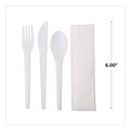 Office Jansan | Eco-Products EP-S015 Plantware Compostable Fork/Knife/Napkin/Spoon Cutlery Kit - Pearl White (250/Carton) image number 8