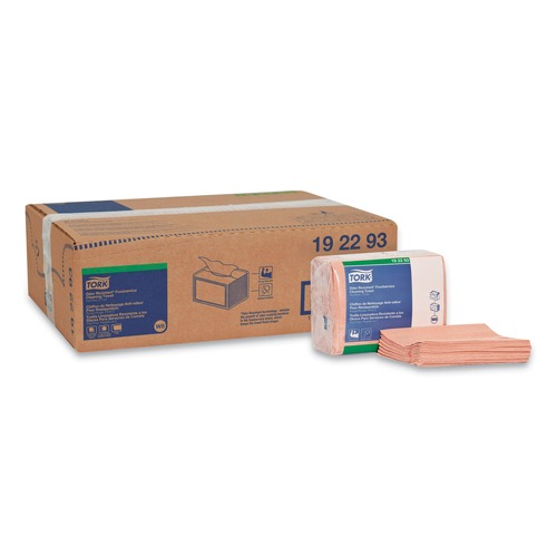 Paper Towels and Napkins | Tork 192293 11.75 in. x 14.75 in. 1-Ply Small Pack Foodservice Cloth - Unscented/Red/Red Stripe (4/Carton) image number 0