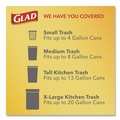 Office Jansan | Glad 78812 OdorShield 8 in. x 18 in. 4 Gallon Tie-Flap Quick-Tie Small Trash Bags - White Febreze Fresh Clean Scent (156/Carton) image number 5