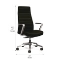 Office & Office Supplies | HON HONCEUW0PU10C9P Cofi Executive 15.5 in. to 20.5 in. Seat Height Supports Up to 300 lb High Back Chair - Polished Aluminum Base image number 2