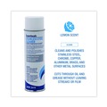 Cleaning & Janitorial Supplies | Boardwalk 1041284 18 oz. Aerosol Spray Water-in-Oil Based Stainless Steel Cleaner and Polish - Lemon Scent (12/Carton) image number 6